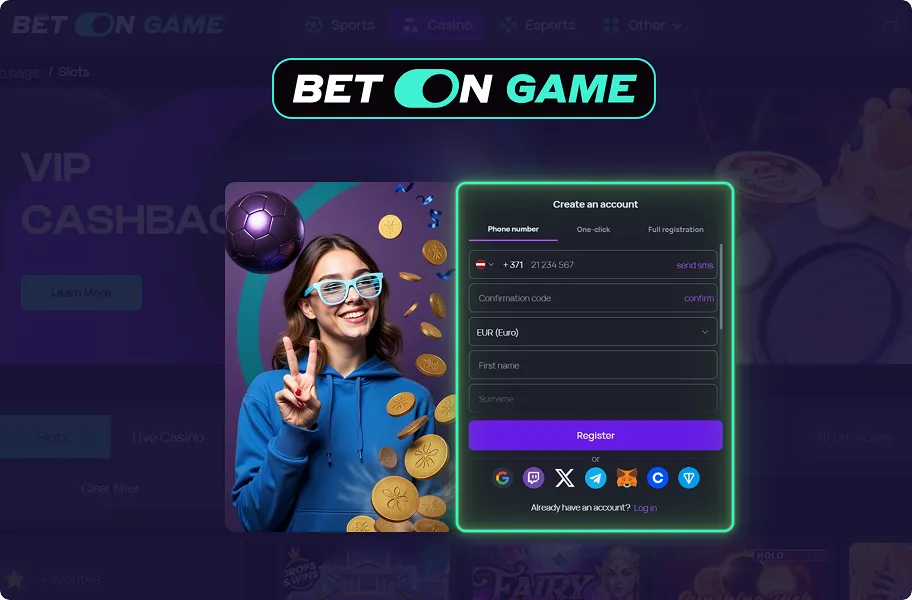 BetOnGame Registration Process step 2