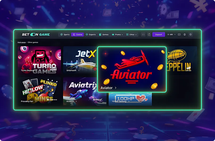 Find Aviator in Your BetOnGame Lobby