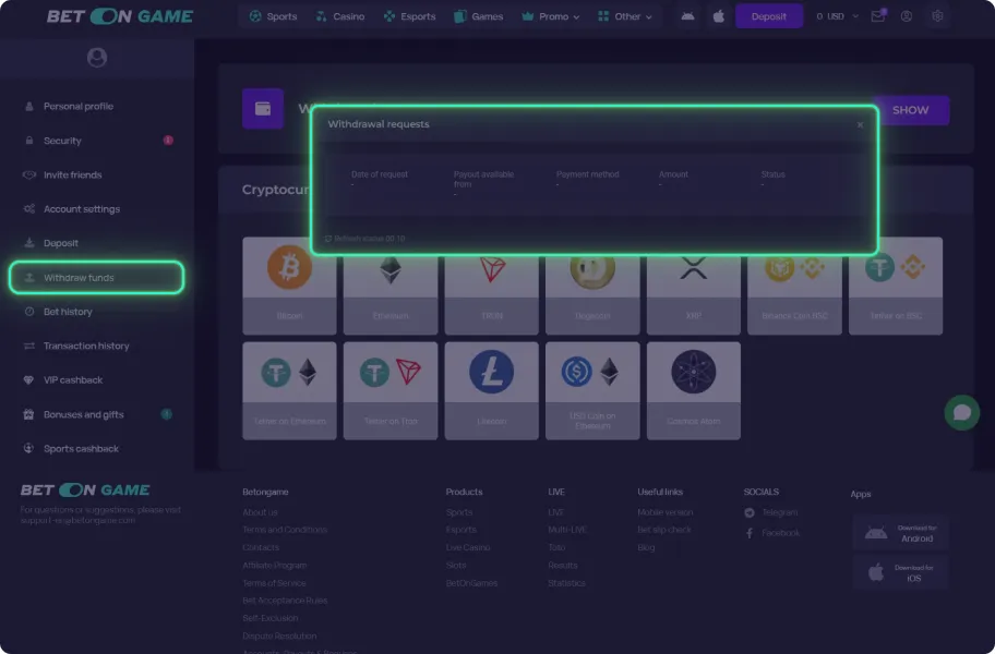 Navigate to Cashier Section