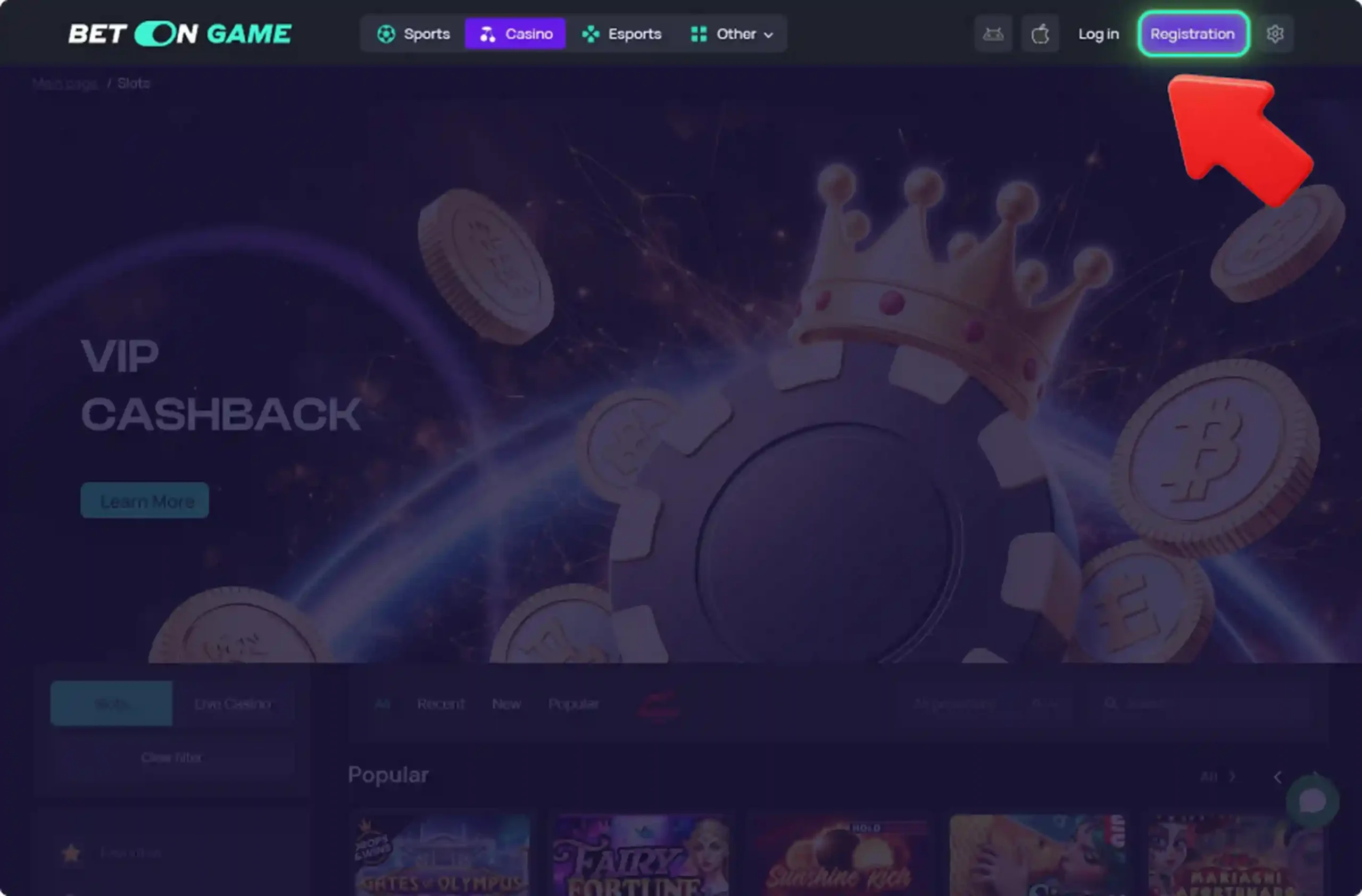 Open BetOnGame Registration