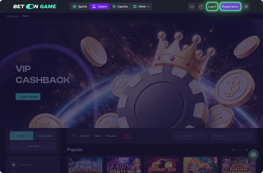 How to Start Playing at BetOnGame step 1