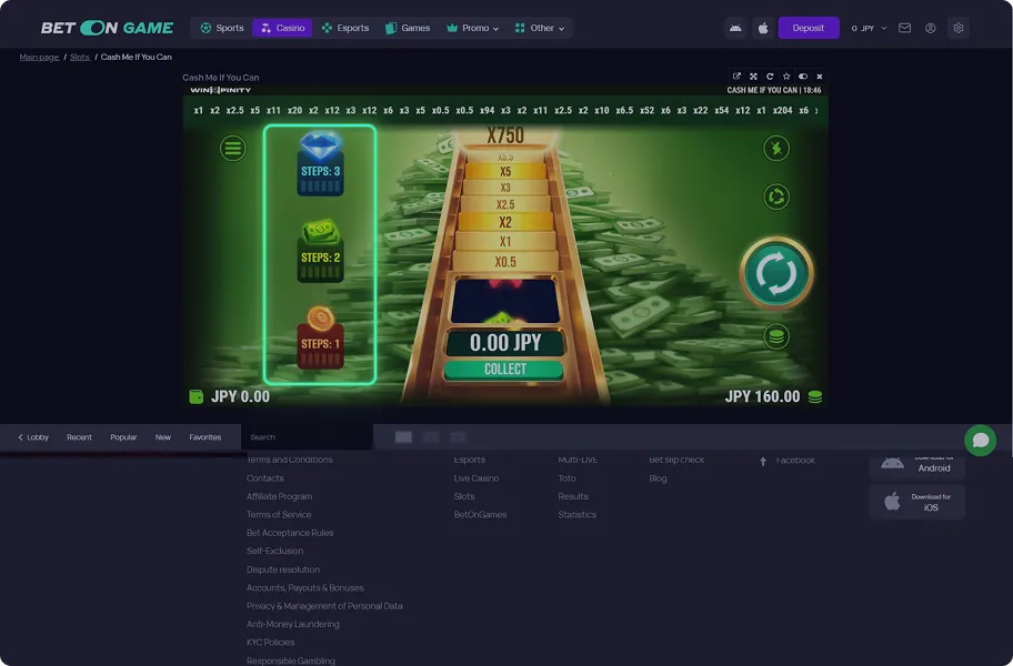 How to Play Slots at BetOnGame step 3