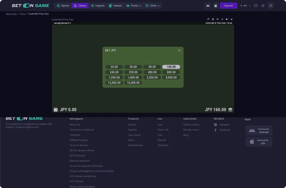 How to Play Slots at BetOnGame step 4